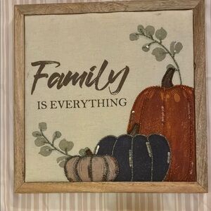 Family Is Everything Cloth Wall Art with Pumpkins